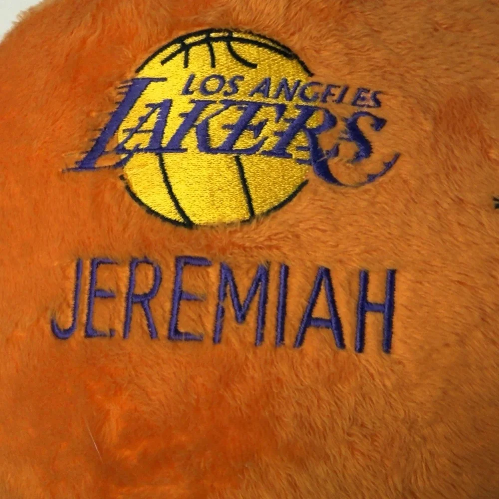 Lakers Plushie Basketball With Jeremiah Name Los Angeles Lakers Color Orange